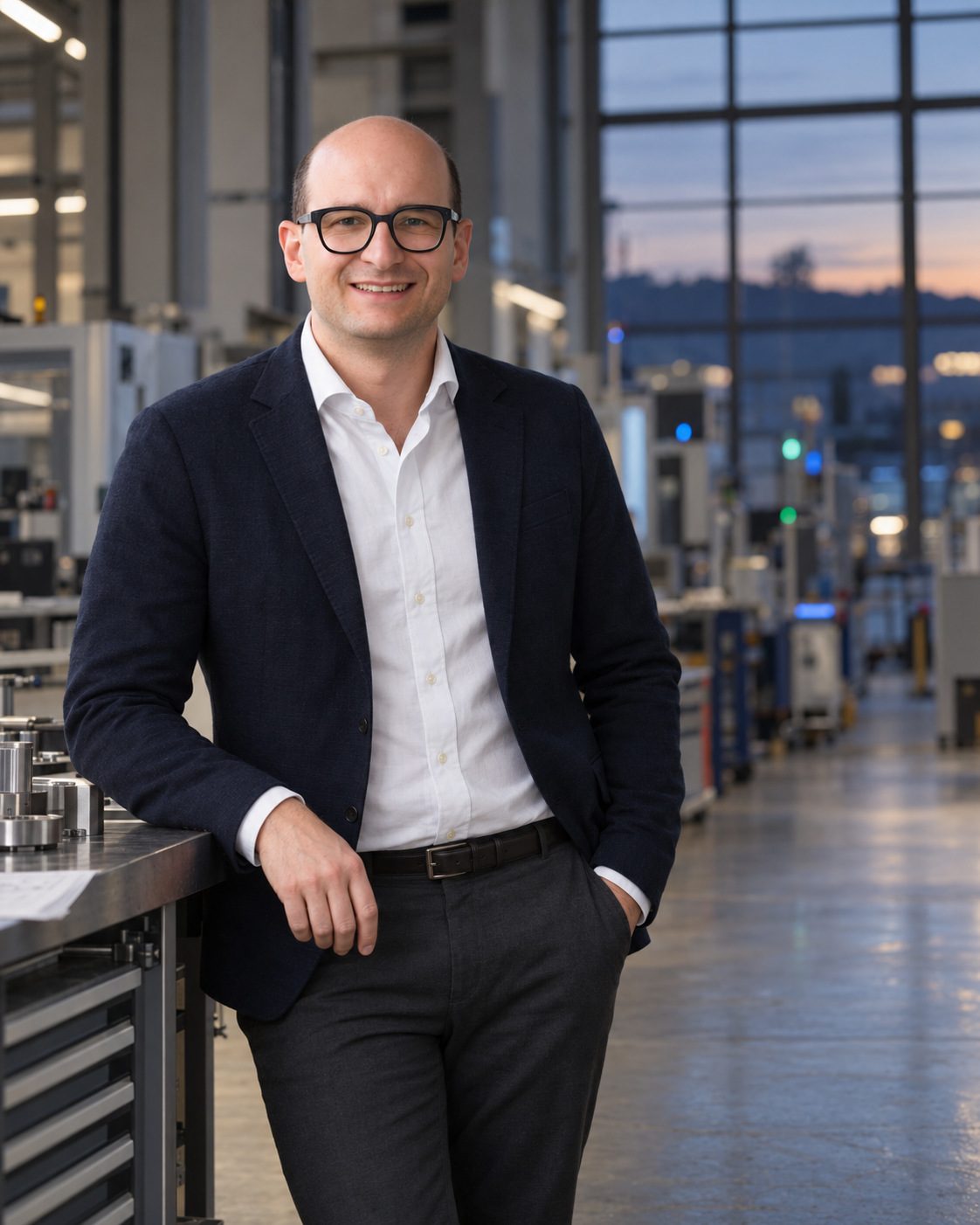 Daniel Szabo in einer Fertigungshalle